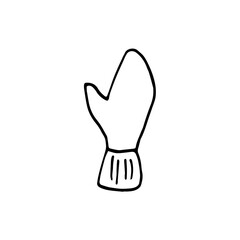 Mittens doodle set. Winter hand drawn clothes