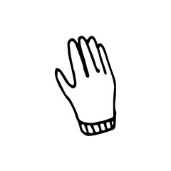 Mittens doodle set. Winter hand drawn clothes