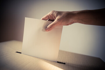 Conceptual image of a person voting during elections