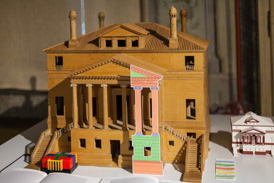 VICENZA, ITALY - MARCH 28, 2017: models of palaces in Palladio Museum ( Palazzo Barbaran Da Porto) in Vicenza. The palace was designed in 1569 and built between 1570 and 1575 by Andrea Palladio.