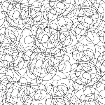 Tangled line seamless pattern. Trendy texture for illustrations.