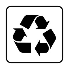 Black recycle symbol icon
