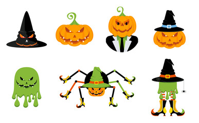 Set of characters for the holiday Halloween.