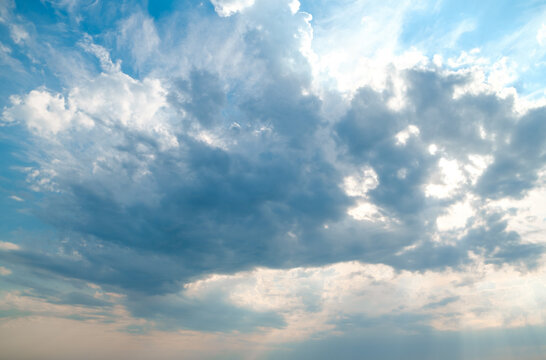 The vast blue  clouds and sky  sky, sun behind cloud