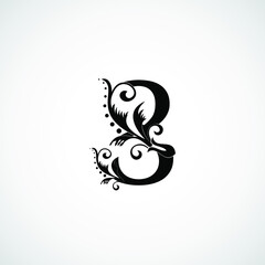 Number 8 Luxury flower ornament Black logo