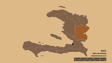 Location of Centre, department of Haiti,. Pattern