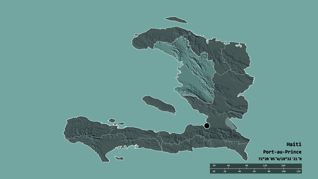 Location of L'Artibonite, department of Haiti,. Administrative