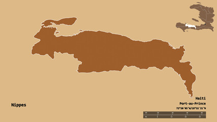 Obraz premium Nippes, department of Haiti, zoomed. Pattern