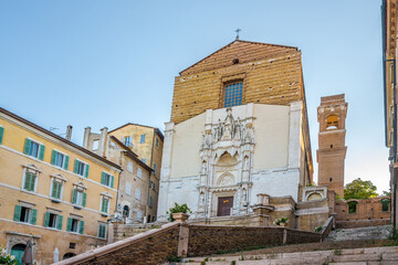 View at the Church of San Francesco in the streets of Ancona in Italy