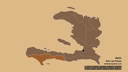 Location of Sud, department of Haiti,. Pattern