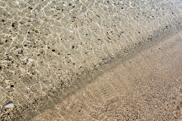 waves on the sand close up