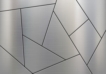 Gray metal textured background with geometric pattern.