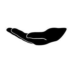 Human hand, palm. Vector illustration isolated on white background.