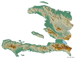 Haiti on white. Relief