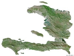 Haiti on white. Satellite