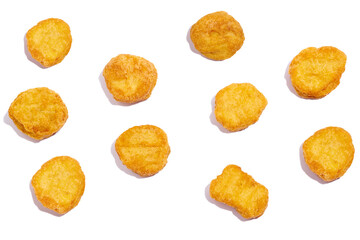 Chicken nuggets isolated on white background