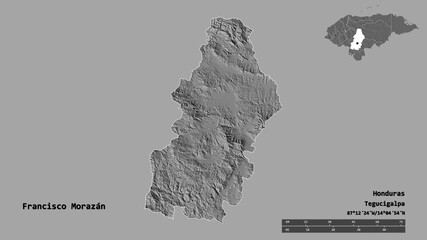 Francisco Morazan, department of Honduras, zoomed. Bilevel