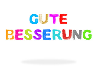 Bunter Stempel Text: Gute Besserung