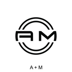 Letter A and M with circle for logo design concept. Very suitable in various business purposes, also for icon, symbol and many more.