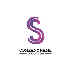 Fototapeta premium grunge letter S, vector design element,S grungy font, brush, logo, symbol, icon, graphic, vector .