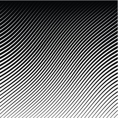 Abstract warped Diagonal Striped Background . Vector curved twisted slanting, waved lines texture