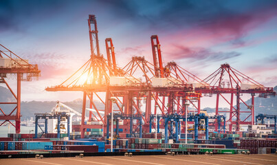 Modern port and container terminal
