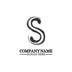 grunge letter S, vector design element,S grungy font, brush, logo, symbol, icon, graphic, vector .