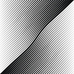 Abstract warped Diagonal Striped Background . Vector curved twisted slanting, waved lines texture