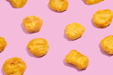 Chicken nuggets isolated on white background