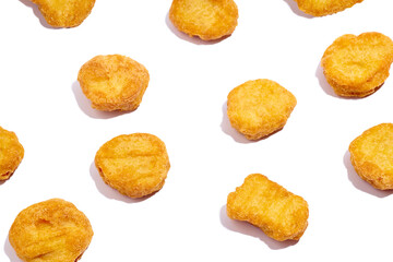 Chicken nuggets isolated on white background