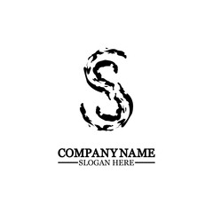 Obraz premium grunge letter S, vector design element,S grungy font, brush, logo, symbol, icon, graphic, vector .