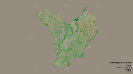 Jasz-Nagykun-Szolnok - Hungary. Bounding box. Satellite