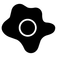 
Fried egg vector style, breakfast in flat icon 
