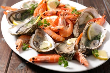 seafood platter- shrimp and oyster