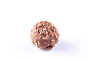 chocolate candy isolated on white background with copy space for your text