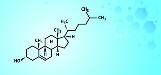 Cholesterol formula cemical structure C27H46O molecule Medical sign heart docktor blood HDL LDL health risk fat vector icons icon sign Structural formulas cell cells molecules membranes atom atomic