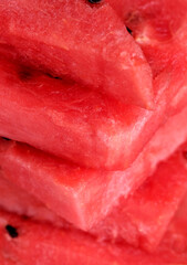 Fresh red watermelon structure, closeup. Macro.