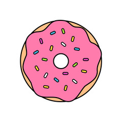 Vector Isolated Cartoon Donut Illustration