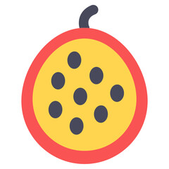 Obraz premium A healthy seed fruit of fig is shown in flat icon 