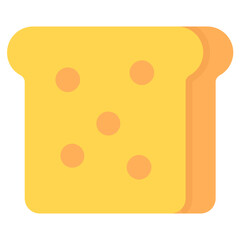 
Two bread slices putted side by side, flat icon
