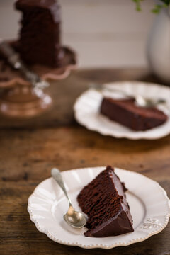 a slice of mud cake