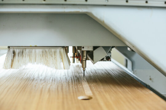 close up of a drill of a CNC machine