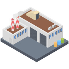 
Isometric icon of factory vector 
