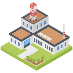 
Isometric icon of radio station 
