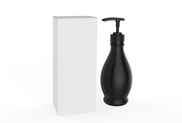 Ads template, blank hand wash realistic plastic bottle with dispenser airless pump. Pharmaceutical container liquid gel, soap, lotion, cream, shampoo, bath foam. 3d illustration