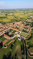 Fototapeta premium Aerial view of Sabbioneta World Heritage Site by UNESCO