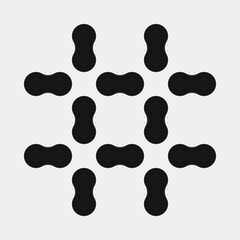 Abstract Cross Pattern Dots Logo generative computational art illustration