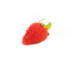 One fresh summer strawberries isolated on a white background