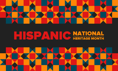 National Hispanic Heritage Month in September and October. Hispanic and Latino Americans culture. Celebrate annual in United States. Poster, card, banner and background. Vector illustration