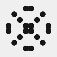 Abstract Cross Pattern Dots Logo generative computational art illustration